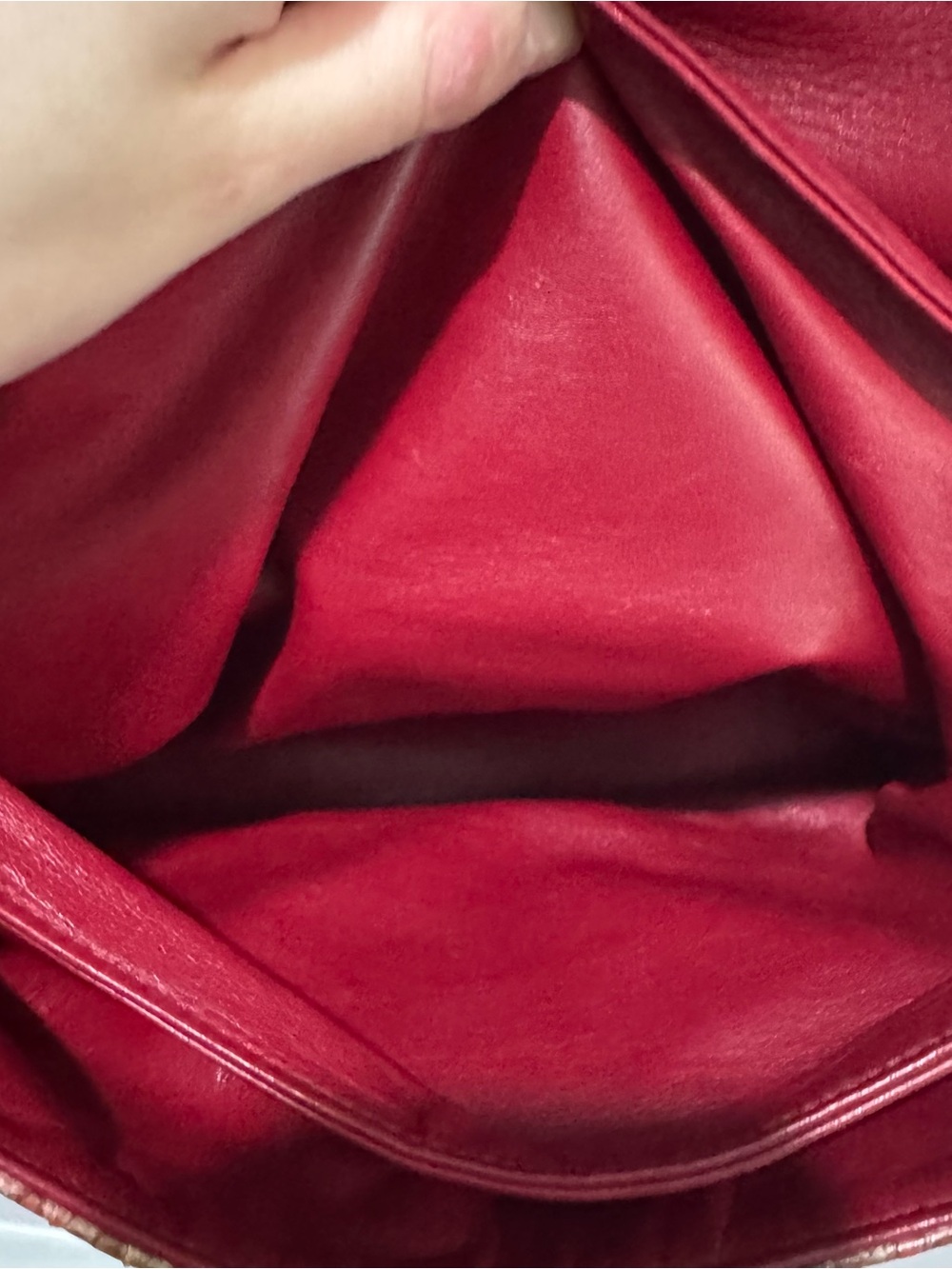 Dior Red Python Embellished Chain-Handle Shoulder Bag - Picture 6 of 8